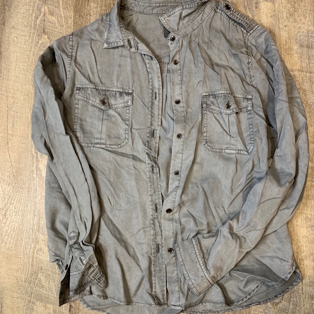 Grey denim button up. Size Medium